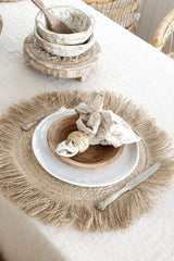Fringes jute tablet, natural
