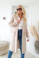 Cozy cashmere knit jacket, beige