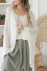 Loosy knit jacket, white