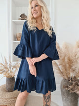 Juliet linen dress, navy