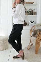 Bypias linen joggers, black