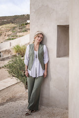 Jess linen vest, olive