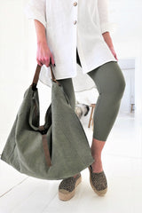 Bamboo leggings midi, danish green