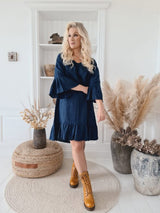 Juliet linen dress, navy