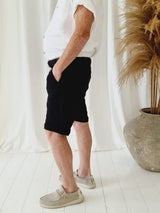 John linen shorts, black