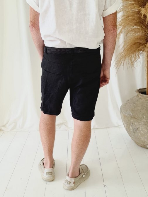 John linen shorts, black
