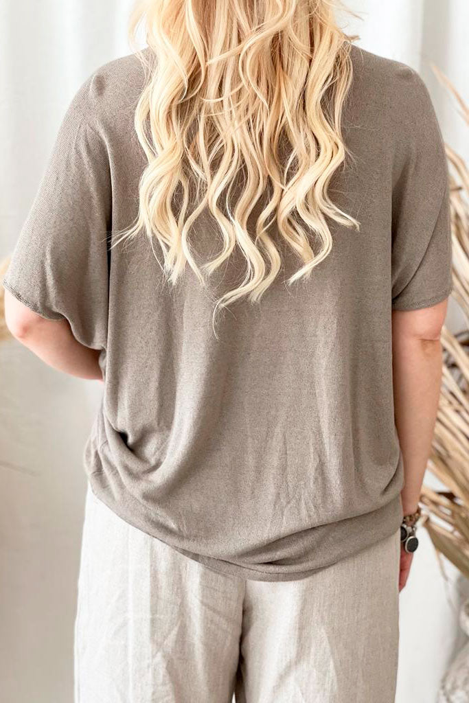 Abia linen t-shirt, taupe