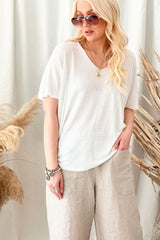Abia linen t-shirt, white