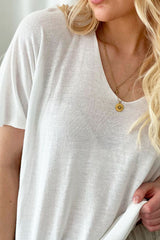 Abia linen t-shirt, white