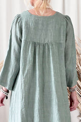 Agatha linen dress, sage green