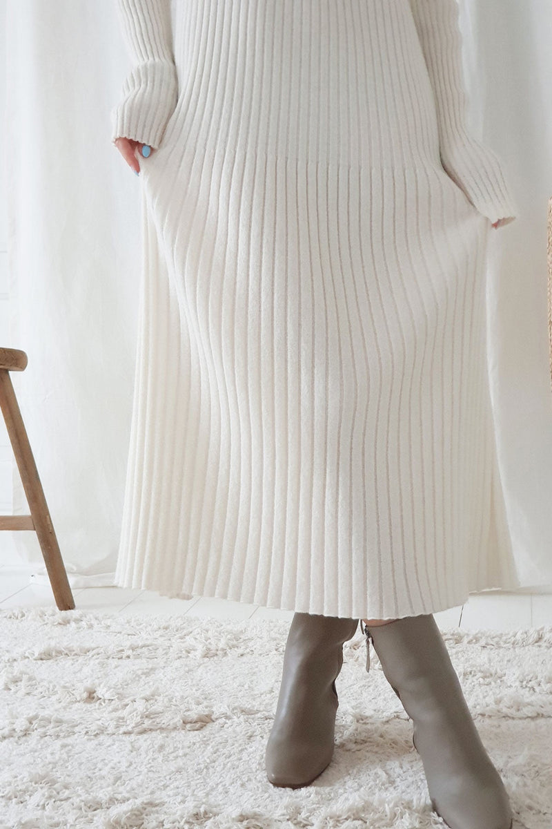 Alessia polo knit dress, white