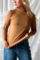 Amber bamboo polo neck top, amber