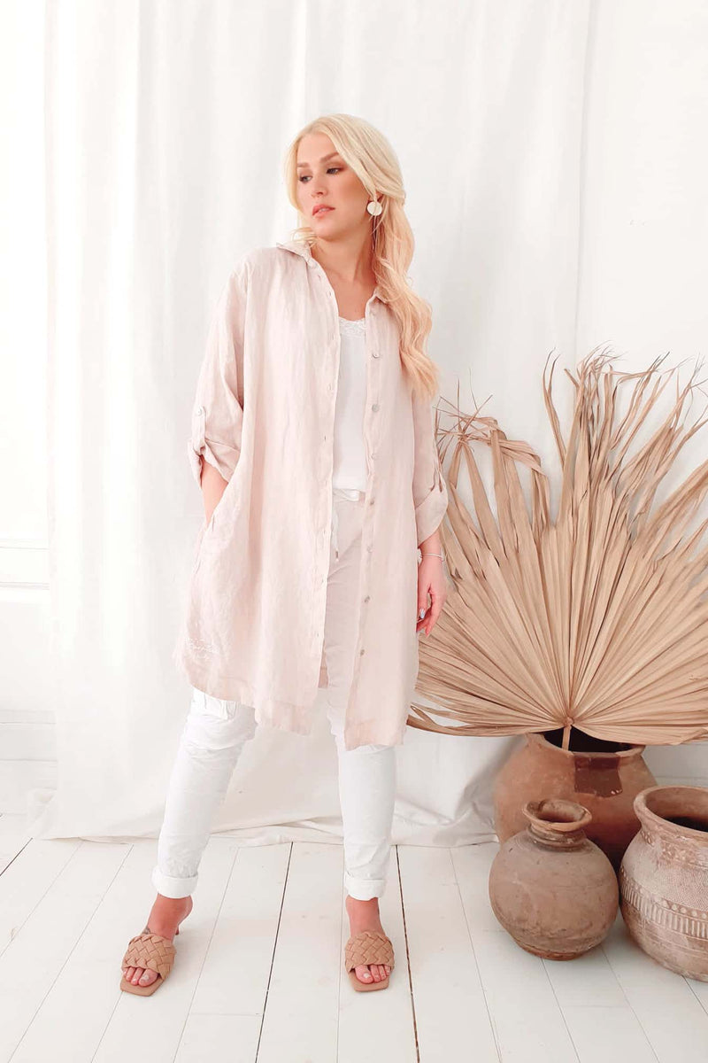 Another day linen shirt, beige