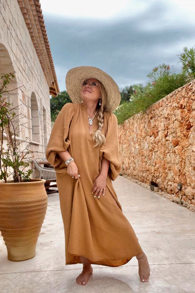 Antonie cotton dress, clay