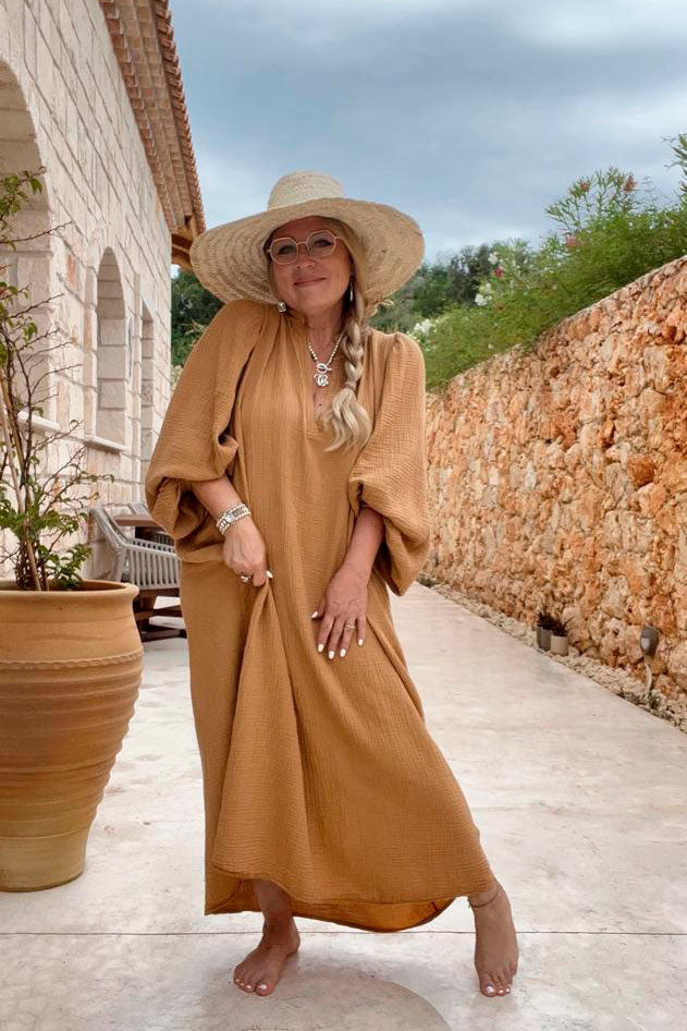 Antonie cotton dress, clay