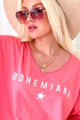 Bohemiana star long sleeve top, hibiscus