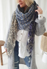 Camille wool scarf, purple