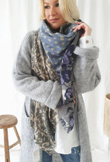 Camille wool scarf, purple