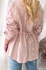 Candy linen shirt, light pink