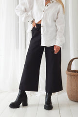 Carpenter linen pants, black