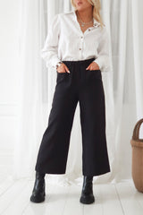 Carpenter linen pants, black