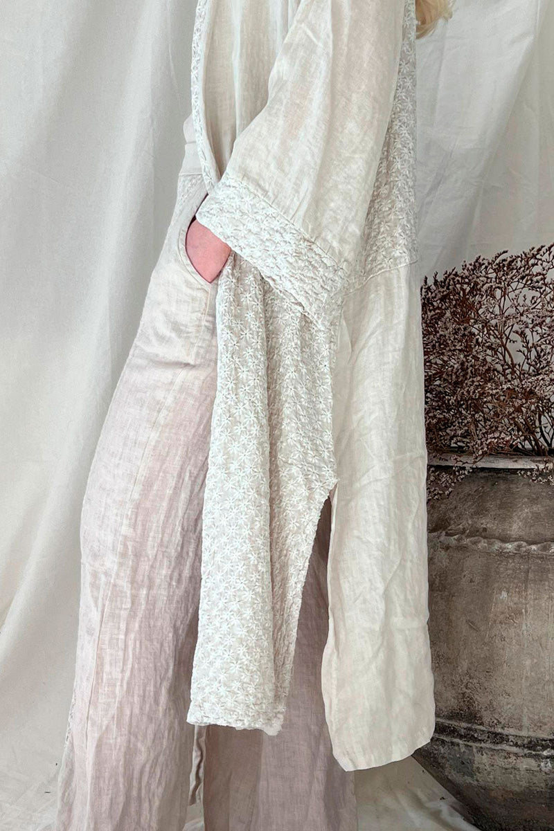 Chateau linen kimono, sand