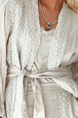Chateau linen kimono, sand