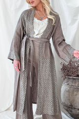 Chateau linen kimono, taupe