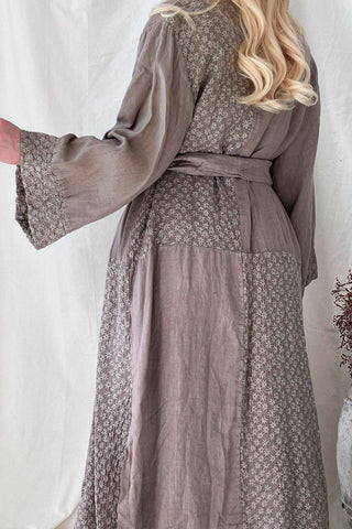 Chateau linen kimono, taupe