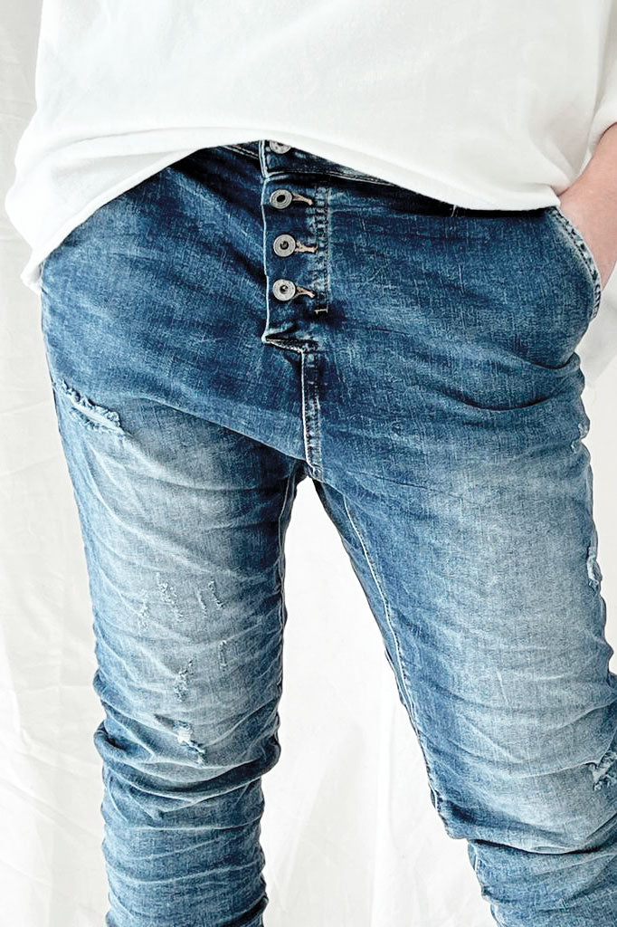 Cool jeans, mid wash