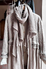 Crochet mesh scarf, taupe