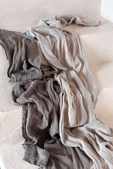 Crochet mesh scarf, taupe