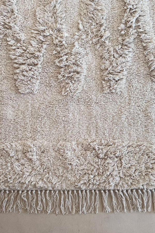 Diamonds cotton carpet 70x150, off white