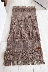 Diamonds cotton carpet 70x150, taupe