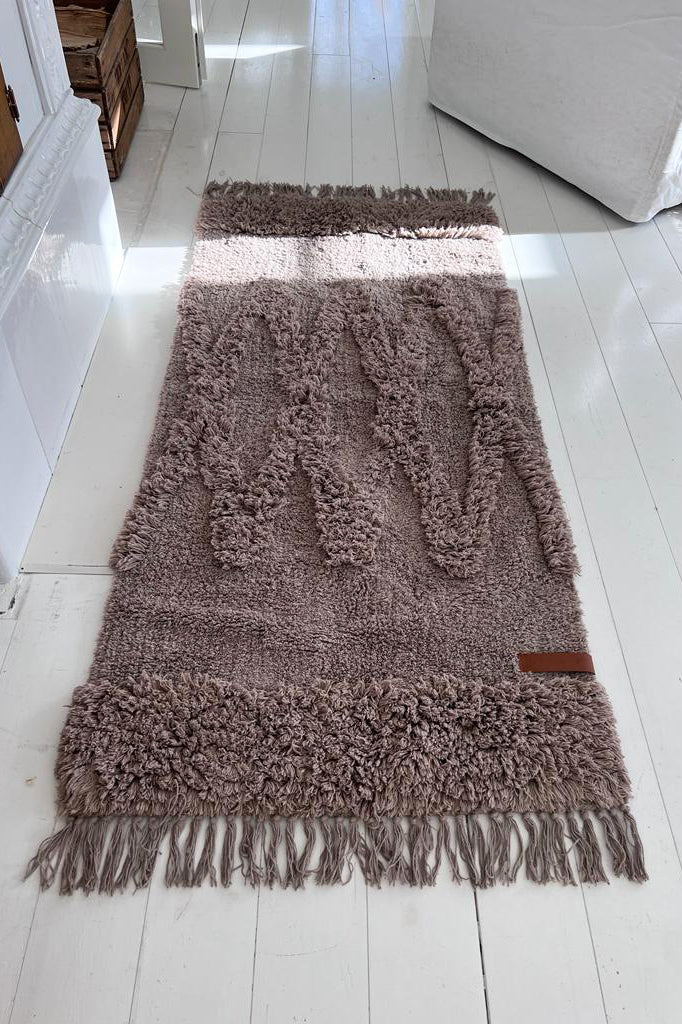 Diamonds cotton carpet 70x150, taupe