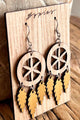 Dreamcatcher earrings, gold