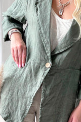 Eleanor linen jacket, khaki
