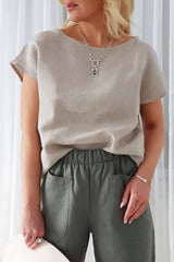 Elisa linen shirt, natural