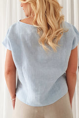 Elisa linen shirt, oxford blue