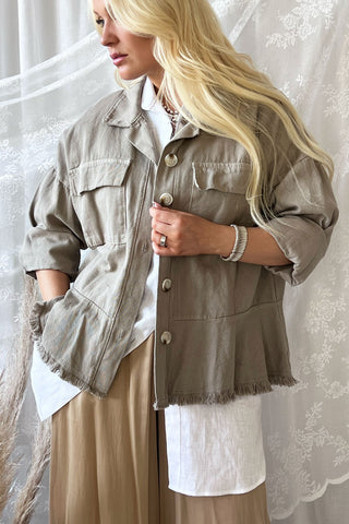 Ellison cotton jacket, taupe