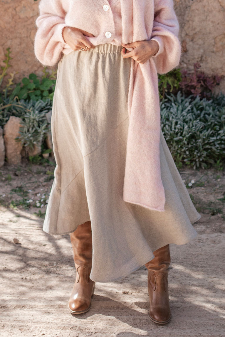 Explorer linen skirt, natural