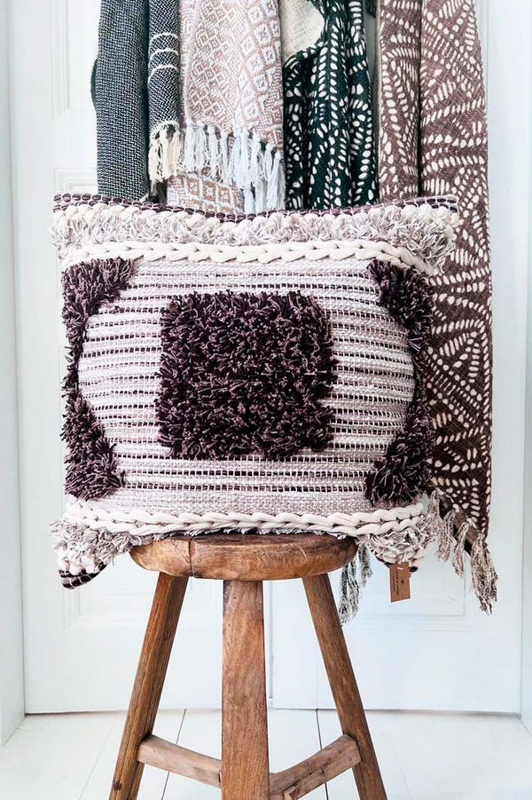 Fernando wooly cushion cover, brown