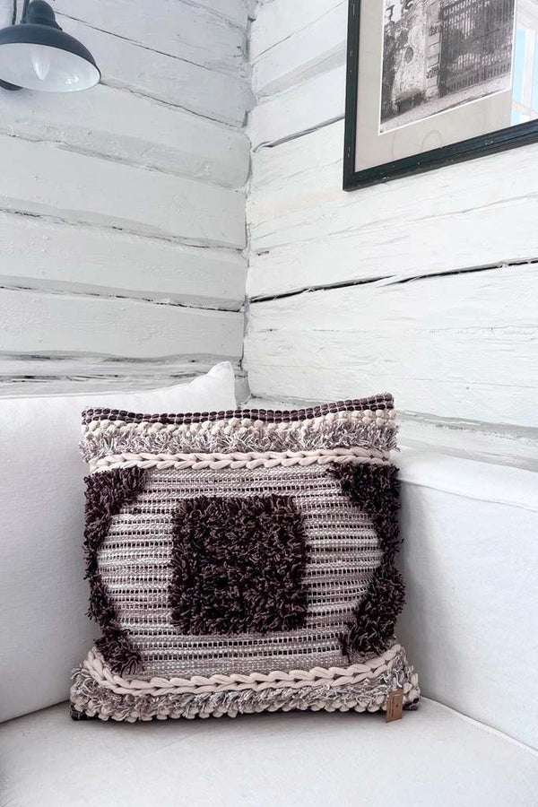 Fernando wooly cushion cover, brown