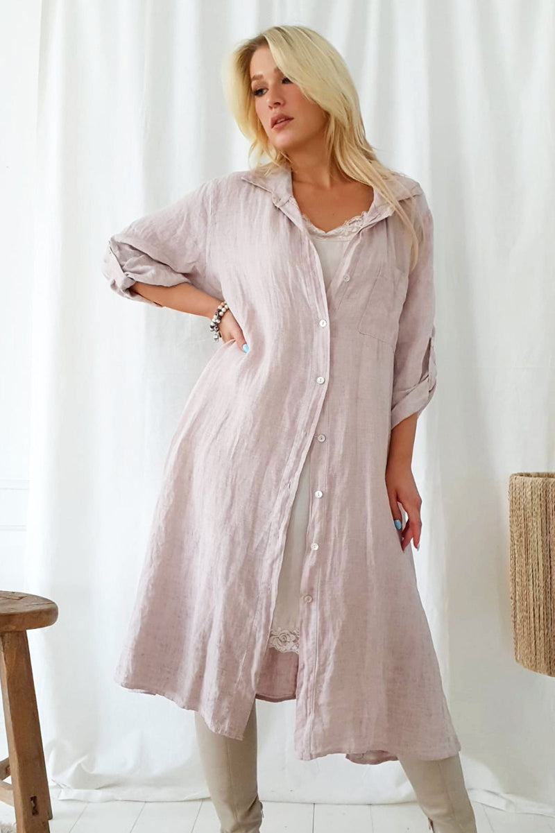 Fool for love linen jacket, light pink