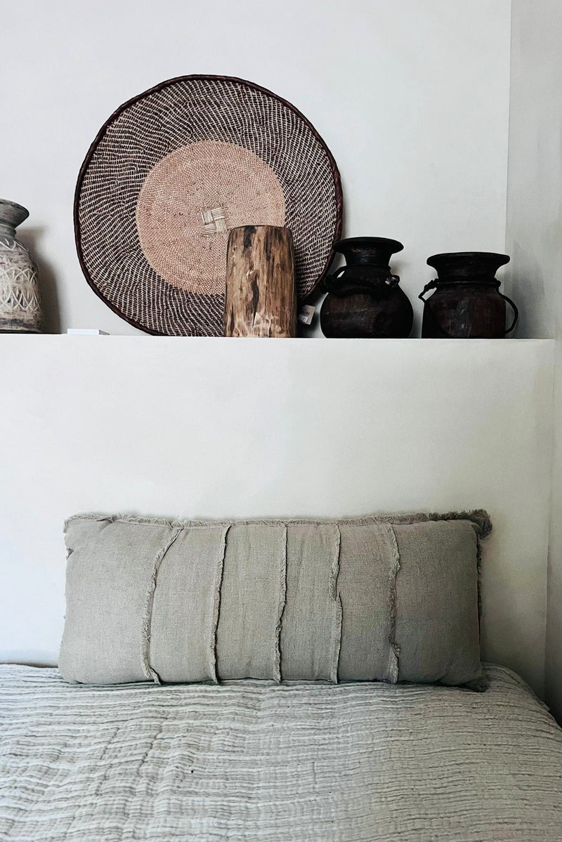Gajan linen cushion, natural