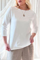 Gemma bamboo top, white