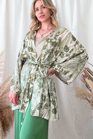 Harper kimono, khaki print