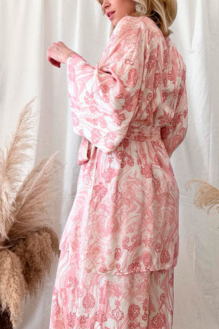 Harper kimono, roosa kuviollinen