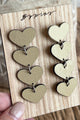 Heart earrings, beige