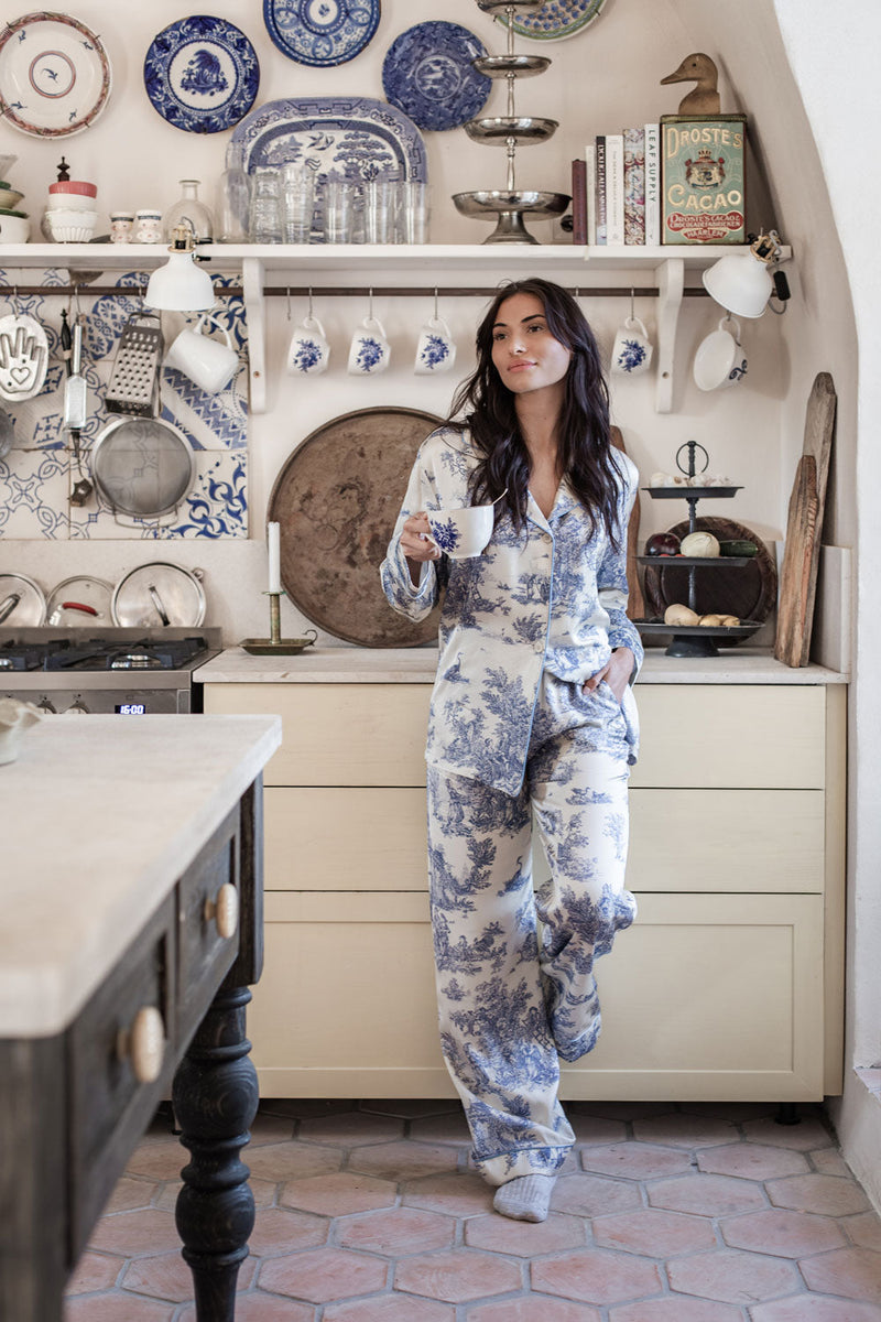 Heart's desire pyjama set, blue toile